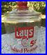 Lay’s Salted Peanuts Glass Counter Jar With Toms Red Embossed Handle Lid READ