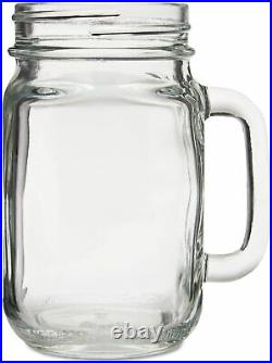 Libbey Drinking Mason Jar with Handle, 16oz 473ml, Set of 10 + 1 free