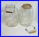 Lot of 2 Vintage 13 Glass Pickle Barrel Jars Jugs With Handles