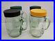 Lot of 4 Golden Harvest Drinking Jars Regular Pint Mason Glass Cups Mugs Handles