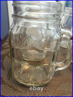 Lot of 7 Mason Jar 16 oz Canning Jar Handled Drinking Glass Mug Ball Mason Jar
