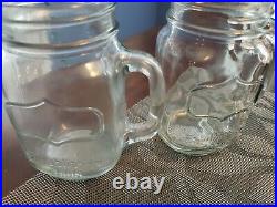 Lot of 7 Mason Jar 16 oz Canning Jar Handled Drinking Glass Mug Ball Mason Jar