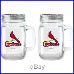 MLB 470ml Saint Louis Cardinals Glass Jar with Lid and Handle, 2pk. Delivery is