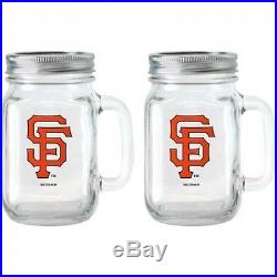 MLB 470ml San Francisco Giants Glass Jar with Lid and Handle, 2pk. Free Delivery
