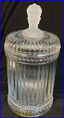 MMA Repro of 1875 Biscuit Jar 3 Faces Design Frosted Bust As Lid Handle 10