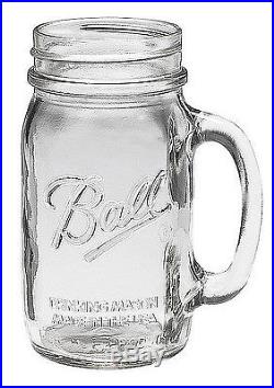 Made in USA Bridal Wedding Large BALL MASON 24 oz Drinking Glass Jar with Handle