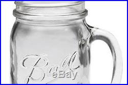 Made in USA Bridal Wedding Large BALL MASON 24 oz Drinking Glass Jar with Handle