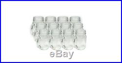 Mason Drinking Jars, Mugs, Set of 12, 16 oz, Vintage, Wedding, Handle, Glass Cup