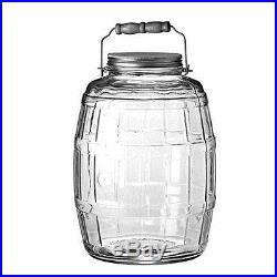 Mason Jar 2.5 Gallon Glass Barrel Large Rustic Silver Lid Handle Decorative Deal