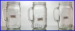 Mason Jar Drinking Glass (Set Of 6) 32oz Country Style Mug With Handle Clear