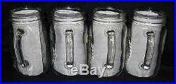 Mason Jar Drinking Mugs 32 oz. (Set of 4) Clear Glass Handle Country Hearth
