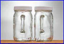 Mason Jar Mugs Lids Straws 32oz Clear Glass With Handle Red Black Country Hearth