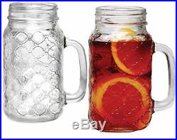 Mason Jar Mugs with Glass Handles Set of 4 24 Ounce Limited Edition Glassware