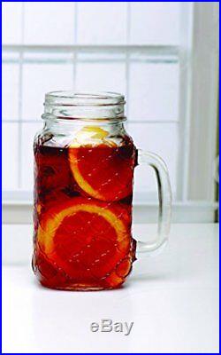 Mason Jar Mugs with Glass Handles Set of 4 24 Ounce Limited Edition Glassware