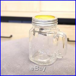 Mason Jar (Orange) Handle Lid-Switch Straw Drinking Mug Glass Party Gift Decor