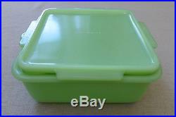 McKee Jadite Tab Handled Square Refrigerator Dish Box Jar Jade-ite Skokie Green
