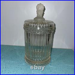 Metropolitan Museum Of Art Biscuit Jar Vintage Imperial Glass Three Face MMA