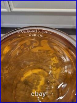 Michael Weems Elise Glass Canister Signed Set of 2 Graduated 11 Inch 2005