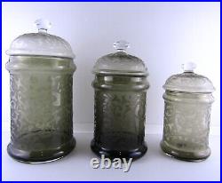 Michael Weems Elise Glass Smoke Canister Signed Set of 3 Graduated 12 Inch 2005
