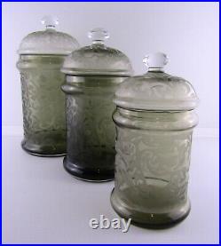 Michael Weems Elise Glass Smoke Canister Signed Set of 3 Graduated 12 Inch 2005