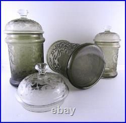 Michael Weems Elise Glass Smoke Canister Signed Set of 3 Graduated 12 Inch 2005