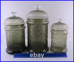 Michael Weems Elise Glass Smoke Canister Signed Set of 3 Graduated 12 Inch 2005