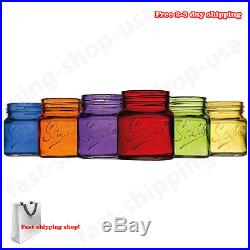 Mini Mason Jar Shot Glasses Handles Party Drinks Wine 2.4 oz Set of 6 Colored