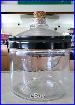 Mint Unused Antique Vintage Perfection Stove Company Glass Kerosene Jar, Handle