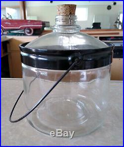 Mint Unused Antique Vintage Perfection Stove Company Glass Kerosene Jar, Handle
