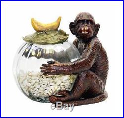 Monkey Jar Keeper with Banana Leaf Handle ID 99056