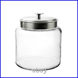 Montana Glass Jar With Airtight Lid Brushed Metal 1.5 Gallon- Large Capacity