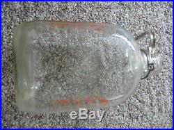 Morning Glory Grade A 1 Gallon Milk Jar Jug Glass With Metal & Handle Duraglas