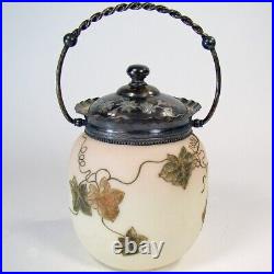 Mount Washington Burmese Art Glass Biscuit Jar 1890's