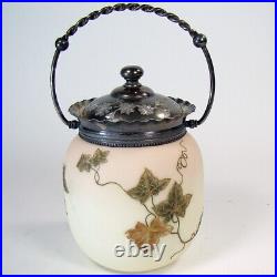 Mount Washington Burmese Art Glass Biscuit Jar 1890's