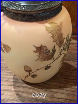 Mount Washington Crown Milano Acorn & Leaf Cracker Jar / Biscuit Barrel, c1890