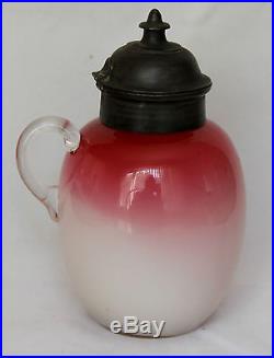 Mount Washington Peachblow Syrup Jar with Applied Handle -Dated 1894
