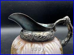 Mt. Washington Colonial Ware-Gold Chrysanthemum Design Handled Creamer