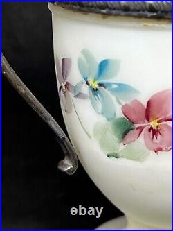 Mt. Washington Crown Milano Sugar Bowl Covered In Floral Pansies Decor #2065