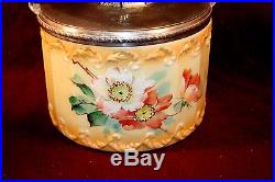 Mt. Washington Paneled Scroll Biscuit Jar withSilver Lid & Bail handle Top
