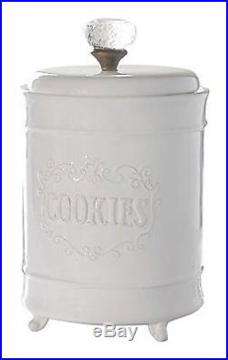 Mud Pie Circa Cookie Jar w Glass Knob Handle