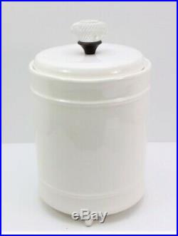 Mud Pie E0 Circa Footed Cookie Jar With Glass Knob Handle 4931001 Defect