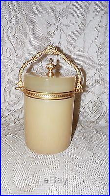 Murano Cenedese Glass Made In Italy Biscuit Candy Jar Gold Ormolu Finial Handle