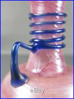 Murano Jar Handle Spiral Blue Glass Rosa Gladden Style Salviati Seguso