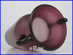 Murano Vintage Jar Design 50's/60 A 2 Handles Glass Violet Satin 28cm