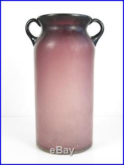 Murano Vintage Jar Design 50’s/60 A 2 Handles Glass Violet Satin 33cm