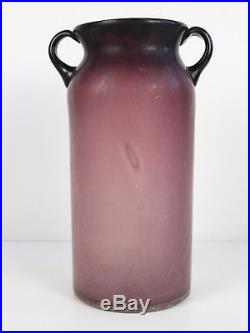 Murano Vintage Jar Design 50's/60 A 2 Handles Glass Violet Satin 33cm