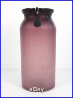 Murano Vintage Jar Design 50's/60 a 2 Handles Glass Purple Satin 33cm