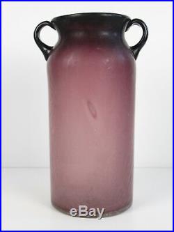 Murano Vintage Jar Design 50's/60 a 2 Handles Glass Purple Satin 33cm