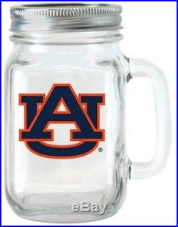 NCAA 16 Oz Lsu Tigers Glass Jar With Lid And Handle, 2pk