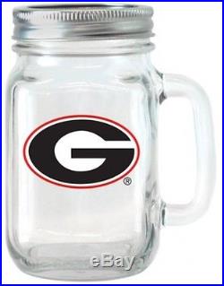 NCAA 16 Oz Lsu Tigers Glass Jar With Lid And Handle, 2pk